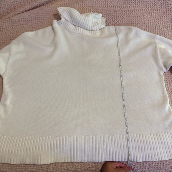 GAP Cream Turtleneck Sweater Women’s Size XL Ribbed Knit Drop Shoulder Cozy - Picture 9 of 11